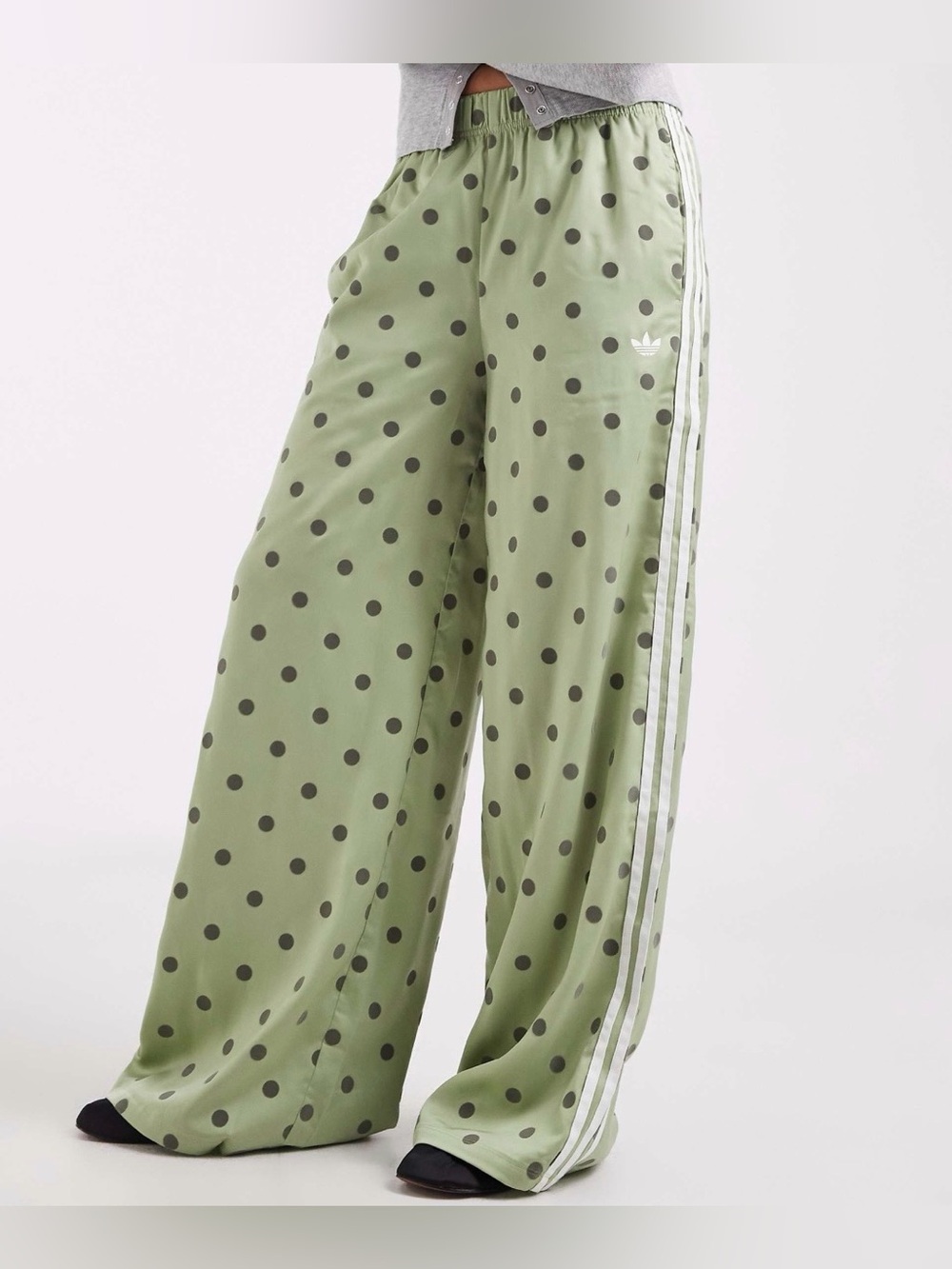 adidas Originals Firebird polka dot track pants in lime